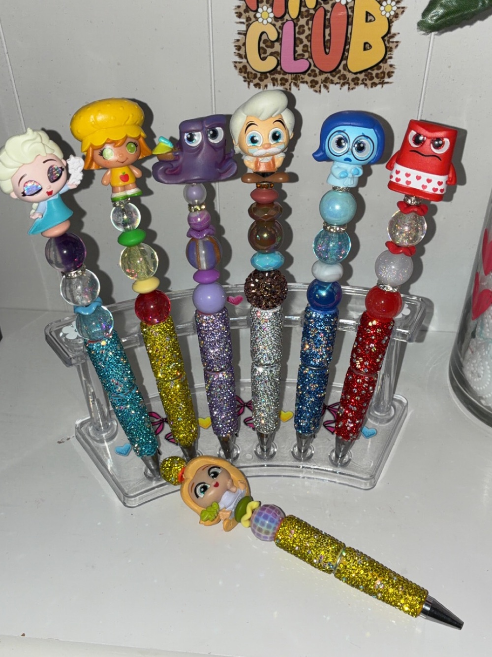 Disney Doorable Characters Ballpoint Pens - Blue, Yellow, Purple, Red, Teal